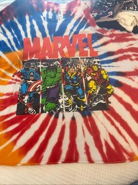 Marvel Kids Tie-Dye Graphic Tee - Red, Blue, Orange, Yellow, Green
